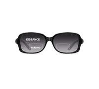 JM Classic Bifocal Reading Sunglasses Rectangular Stylish Sunglasses Readers for Women All Black +2.0