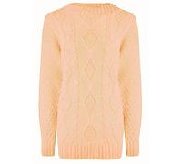 JM CLOTHING Chunky Jumpers for Women UK |Long Sleeve Sweater Pull Over Jumper | Casual Jumper for Plus Size Wiggly Fashion Peach