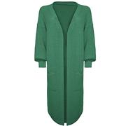 JM CLOTHING New Balloon arm Sleeve Cardigan Chunky Knitted Oversized Maxi Plus Size Open Front Longline Floaty Cardigan 2 Side Pockets Wiggly Fashion Mint