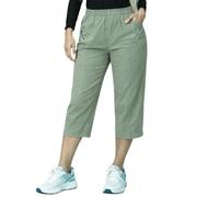 JM CLOTHING SS12 Womens Cropped Capri Trousers Ladies Three Quarter Soft 3/4 Stretchy Pull on Trousers Elasticated Waist Pockets Summer Shorts Plus Size Pants Khaki