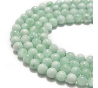 JM Design 8mm Natural Green Moonstone, 48Pcs/String Smooth Round Loose Beads, 15.5" Strand Real Gemstone Stone Beads for Jewelry Making DIY Bracelet Necklace Craft for Healing & Energy Lovers