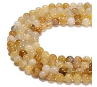 JM Design Natural Golden Healer Quartz Smooth Round Beads Size 6mm 15.5'' Strand for Jewelry Making