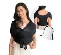 JM Elastic Baby Carrier for Newborns from Birth Extra Soft, Belly Carrier Carry Bag Ergonomic Baby Sling Baby Carrier from Birth up to 15 kg (Black)