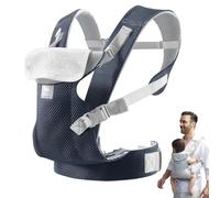 JM Ergonomic Baby Carrier for Babies Toddlers 0-36 Months, Adjustable Belt, Cool Air Mesh Pear Breathable, Easy to Put on, Suitable for 3-20 kg, Dark Blue