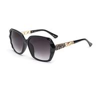 JM Oversized Square Sunglasses with Sparkling Composite Shiny Frame, Sun Glasses for Women UV Protection Outdoor Black