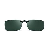 JM Polarized Rectangle Clip on Sunglasses Rimless for Prescription Eyeglasses Men Women(Polarized Green)