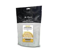 JM Posner White Chocolate Chips for Baking Chocolate Fountains, No Oil Required, Natural Vanilla Flavour, 900 Grams Bag, Mini Chip Form, 33% Cocoa Content