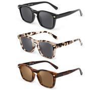 JM Reading Sunglasses For Women Men, Classic Bifocal Reading Glasses UV Protection Square Reader Sunglasses +2.75