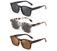 JM Reading Sunglasses For Women Men, Classic Bifocal Reading Glasses UV Protection Square Reader Sunglasses +3.0