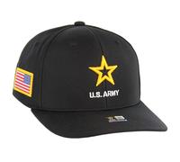 JM Warriors US Army Logo Hat Officially Licensed Army Embroidered Black Adjustable Cap Veterans, Army Gold, One size