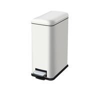JM ·YIPENG 10L Bathroom Bin, Small Kitchen Bins with Soft Close Lid,Small Pedal Bin with Removable Inner Bucket 10L Slim Bin for Home,Bathroom,Kitchen,Bedroom,and Office,white