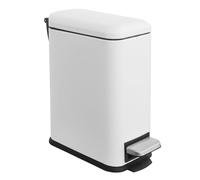 JM ·YIPENG Bathroom Bin, 5L Pedal Bin with Soft Close Lids, Small Bin with Removable Inner Bucket,Slim Bins for Bathroom,Bedroom and Office,white