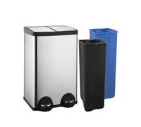 JM ·YIPENG Recycling Bins 60L,2 x 30L Double Bins with Lids,60L Dual Kitchen Bin with Inner Buckets,Kitchen Bins for Recycling and Waste
