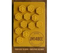 JM14BEE Pure Natural Beeswax candle melts, Yellow, Hexagonal Honeycomb and Bee Pattern, From Hive to Home Collection