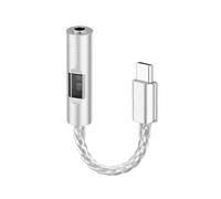 JM6 Pro 2 HiFi Audio Amplifier Headphone Adapter HD Mic Type C to 3.5mm Jack Red Audio Cable for Phone Computer