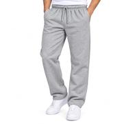 JMA Trading Men's Open Hem Jog Pants Plain Jogging Bottoms Fleece Pants Sports Trousers Jogging Bottoms Plus Size Small to 2XL (Grey, Small)