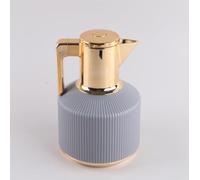 JMAHM 1L Coffee Carafe Tea Dispenser Thermal Coffee Insulated Jug Keep Drinks 12 Hours Hot/ 24 Hours Cold Double Walled Vacuum Jug with Press Button Top (Grey)