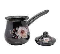 JMAHM Enamel Coffee Pot Cezve Teapot Water Pot with Beak (Black, 240ml)