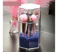 JMAHM Makeup Brushes Holder Makeup Organiser Premium Acrylic Dustproof with White Blue Pink Pearls about 2800 Particles (Hexagon, Blue)