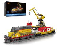 JMBricklayer 51109 RC City Locomotive Building Set with Train Track and Motor, EMD SD40-2 Diesel Freight Train Model Toy, Railway Cargo Hobby Collectible Display Decor Gift for Child Adult