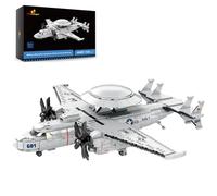 JMBricklayer Fighter Jet Model Building Kit for Adults, Military E-2 Hawkeye Airborne Early Warning Aircraft, Historical Airplane Collection Home Office Display, Gifts for Men Teens 14+, 1144PCS