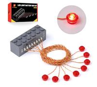 JMBricklayer LED Light Building Kit, 2x6 Light Up Bricks with Light-Sensing Mode, DIY Lighting Block Accessories Decoration Toys Set Compatible with Major Brands, Red