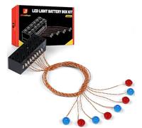 JMBricklayer LED Light Building Kit, 2x6 Light Up Bricks with Light-Sensing Mode, DIY Lighting Block Accessories Decoration Toys Set Compatible with Major Brands, Blue & Red