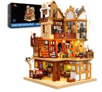 JMBricklayer Medieval Library House Building Set for Adults, Ideas House Model Toy Construction Set with LED Lights, European Bookstore Collection or Home Office Decor, Gift for Boys Girls 30127