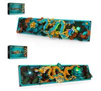 JMBricklayer Mythic Dragon Tiles Building Block Sets with LED Lights for Adult 70019+70020