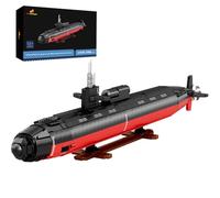 JMBricklayer Nuclear Submarine Building Set for Adults, 1:125 Los Angeles Class SSN Military Fast-attack Submarine Model Kit, Collectible Display History Piece with Display Stand, Gift for Men Adult