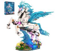 JMBricklayer Pegasus Building Toy Set with Light, Fantasy Creatures Flying Horse Display Model, 70015 Buildable Animal Figure Home Office Decor, MOC Collectible Gift for Adult Teens 14+