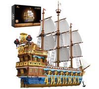 JMBricklayer Pirate Ship Building Blocks Sets, Gorgeous Royal Fleet Model with Tiered Design, 40103 Sail Boats Toys Kits Collection, Gifts for Adults Boys Kids 14+ (3162Pcs)