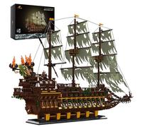JMBricklayer Pirate Ship Model Building Blocks Sets, Large Flying Dutchman Ghost Ship MOC Model Ship Kits, Creative Pirate Ship Model, Gifts for Teens Age 14+ Adults (4364 Pieces, Upgraded Version)