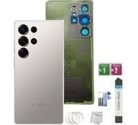 JMBTQ Galaxy S25 Ultra Back Glass Replacement for Samsung Galaxy S25 Ultra Back Cover Glass with Pre-Installed Tape and Camera Lens +Tools (Titanium Gray)