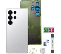 JMBTQ Galaxy S25 Ultra Back Glass Replacement for Samsung Galaxy S25 Ultra Back Cover Glass with Pre-Installed Tape and Camera Lens +Tools (Titanium Whitesilver)