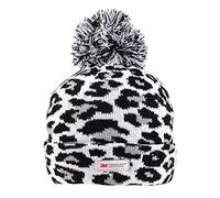 JMC Ladies Knitted 3M Thinsulate Bobble HAT in an Animal Print Design (White)