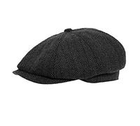 JMC Trading Company Grey Herringbone 8 Panel Tweed Cap 57CM