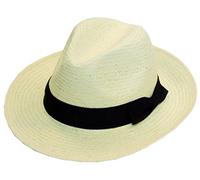 JMC Trading Company Straw Fedora HAT with Black Band