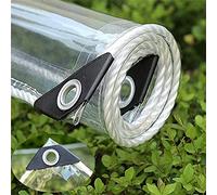 JMCAJIE Custom Size Clear Tarps Grommets Heavy Duty Waterproof PVC Transparent,Tarpaulin Poly Clear Vinyl Cover,0.35mm Clear Awning Canopy Patio Tent Enclosure - Tarp To Cover The Sun And Rain