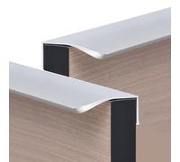 JMCXSM592 2 Packs Cabinet Pulls Aluminum Alloy Concealed Handle Aluminium Colour Cupboard Handles,Drawer Knobs,Kitchen Silver Door Levers for Bathroom,Closet,Wardrobe (500mm,Rounded)