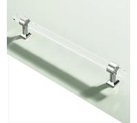 JMCXSM592 2 Packs Cabinet Pulls Transparent Acrylic Handle Cupboard Handles Crystal pulls Drawer Knobs Zinc Alloy,Kitchen Door Levers for Bathroom,Closet,Wardrobe,Dresser (Hole Pitch 192mm,Chrome)