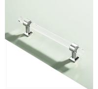 JMCXSM592 2 Packs Cabinet Pulls Transparent Acrylic Handle Cupboard Handles Crystal pulls Drawer Knobs Zinc Alloy,Kitchen Door Levers for Bathroom,Closet,Wardrobe,Dresser (Hole Pitch 96mm,Chrome)