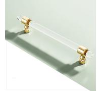 JMCXSM592 2 Packs Cupboard Handles Crystal pulls Cabinet Pulls Transparent Acrylic Handle Drawer Knobs Zinc Alloy,Kitchen Door Levers for Bathroom,Closet,Wardrobe,Dresser (Hole Pitch 128mm,Gold)