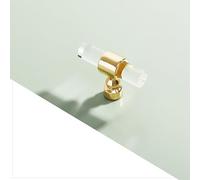 JMCXSM592 2 Packs Cupboard Handles Crystal pulls Cabinet Pulls Transparent Acrylic Handle Drawer Knobs Zinc Alloy,Kitchen Door Levers for Bathroom,Closet,Wardrobe,Dresser (Single Hole,Gold)