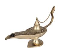 JMD Handcrafted Brass Aladdin genie lamps: incense tubes, Brass, Gold, 12-Zoll-