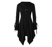 JMEDIC Cosplay Costumes for Kids Girl 9-13 Years Anime Medieval Vintage Hooded Dress Mexican Gothic Clothing Size 8xl Gothic Clothing Women P Dabi Cosplay Costume (Black, S)