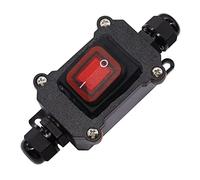 JMELEHW IP67 Waterproof Inline Cord Switch ON/Off 4Pin 2 Position 12V DC 20A Red LED Inline Power lamp Rocker Toggle Switch Start Stop Outdoor Switch KCD4