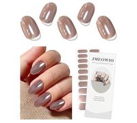 JMEOWIO Gel Nail Stickers Coffee Glitter Semi Cured Gel Nail Strips Wraps UV/LED Nails Art Design Decoration Accessories