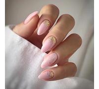 JMEOWIO Gel Nail Stickers Glitter Star Semi Cured Gel Nail Strips Wraps UV/LED Nails Art Design Decoration Accessories