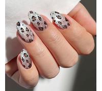 JMEOWIO Gel Nail Stickers Leopard Print Semi Cured Gel Nail Strips Wraps UV/LED Nails Art Design Decoration Accessories